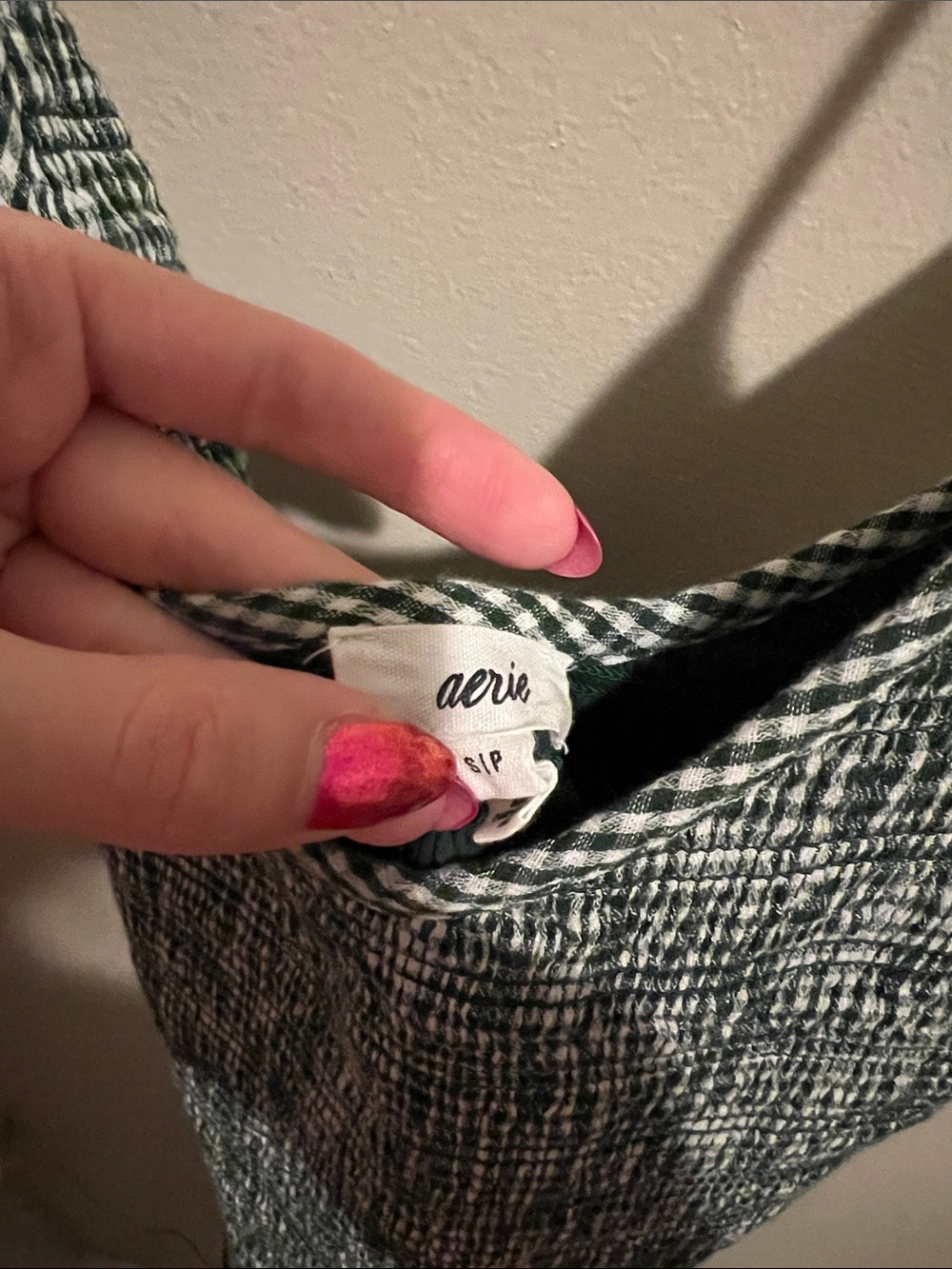 Aerie At The Barre Dark Green White Gingham Midi Dress - Picture 6 of 11
